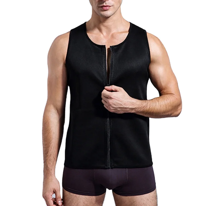 Waist Trainer Neoprene Zip Sweat Shapewear Body Shaper Men Tops Clothes Slimming Sheath Belly Reducing Shaper Trimmer Corset