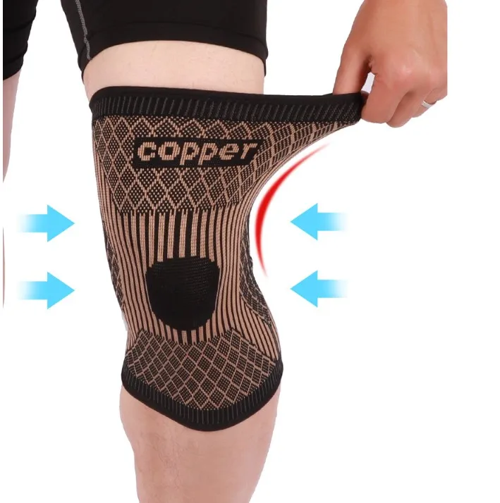 New Stretch Knitted Nylon Copper Sports Knee pad Outdoor Fitness Elastic Knee Pads
