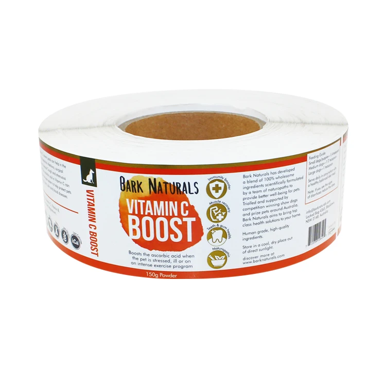 Wholesalers Custom Waterproof Bopp Printing Sticker Healthcare Products Medicine  Stickers Roll Packaging Label For Supplements
