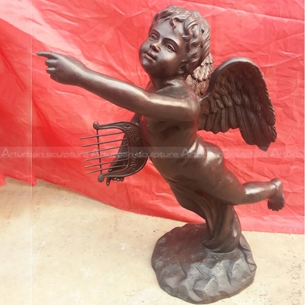 Statue of angel for outdoor decoration cherub angel statue Bronze