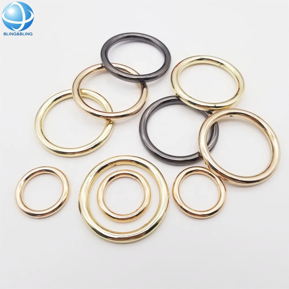 Round Metal bikini rings Gold bikini connector swimwear accessories