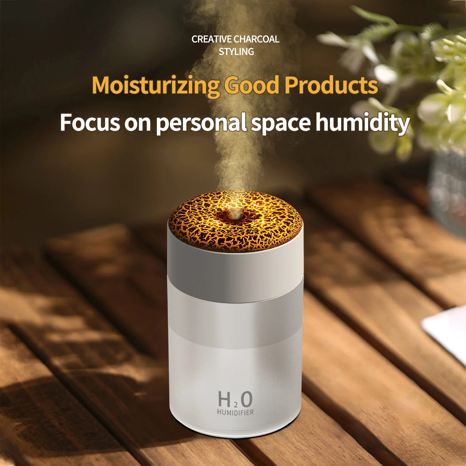 Creative Volcano Crack Aromatherapist Home Automatic Aromatherapist Ultrasonic Atomizer Colorful Flame Humidifier