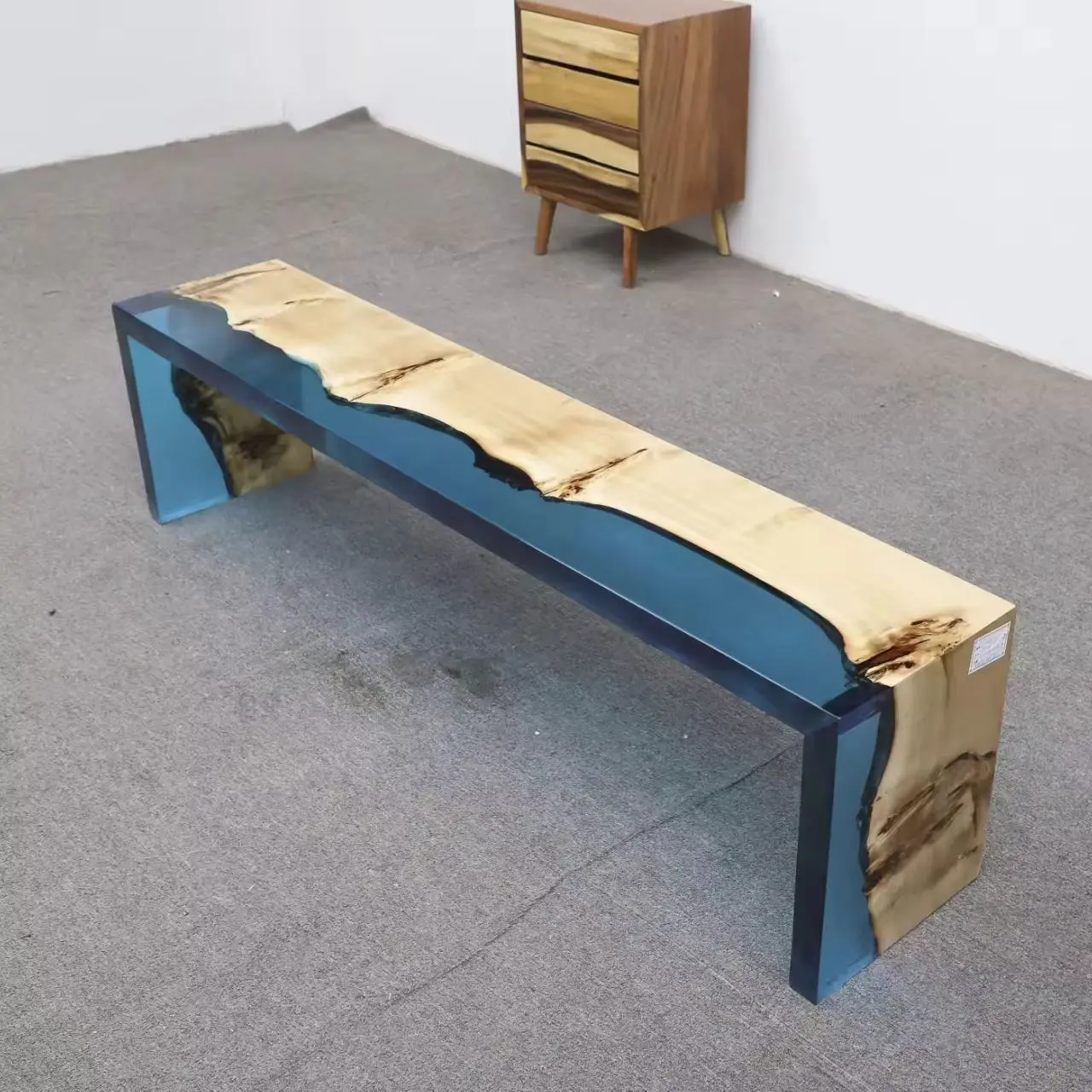 Best price of Wooden Furniture Kitchen Garden Outdoor Park Patio Epoxy Resin Walnut Wood Long Bench