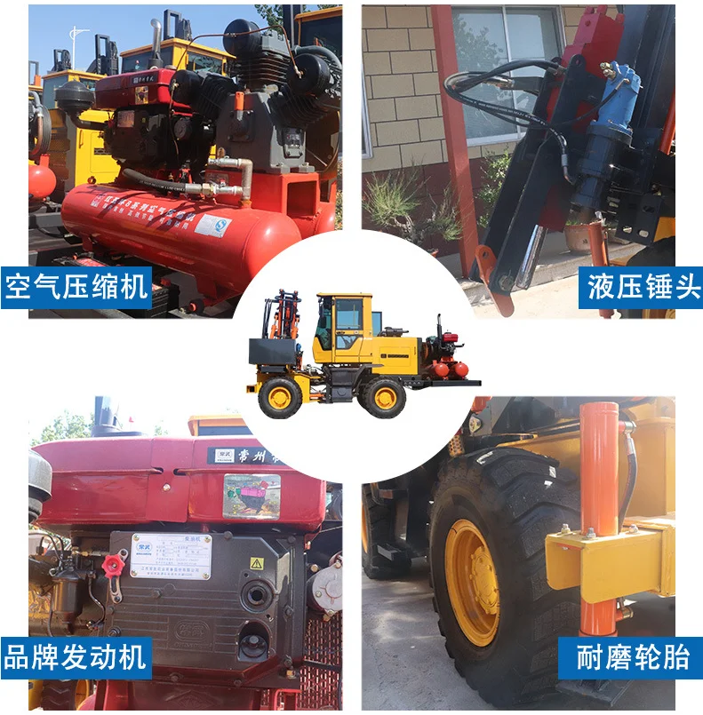 hydraulic hammer pile driver solar ramming machine for solar project hydraulic post installation highway guardrail pile driver