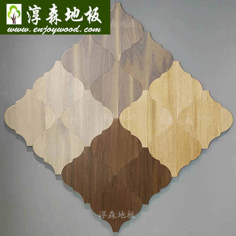 Lantern Design Wood Flooring Hexagon Design Wood Flooring Fan Shaped Art Parquet Wood Flooring