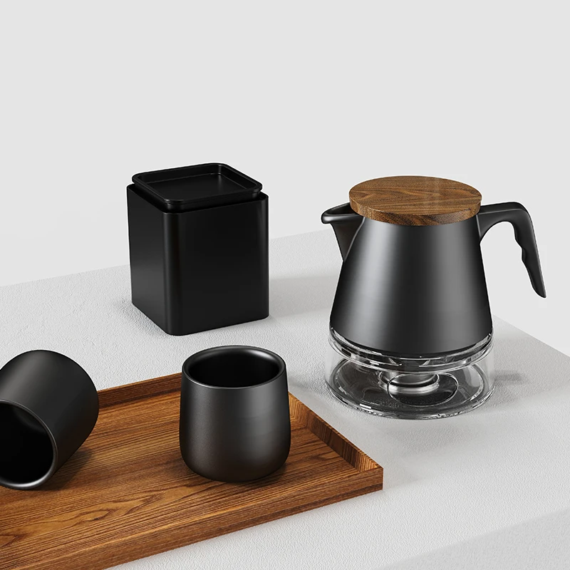 DHPO New Unique Handle Design High-end Teapot with infusers for loose tea 20 oz ceramic porcelain teapot with infuser set