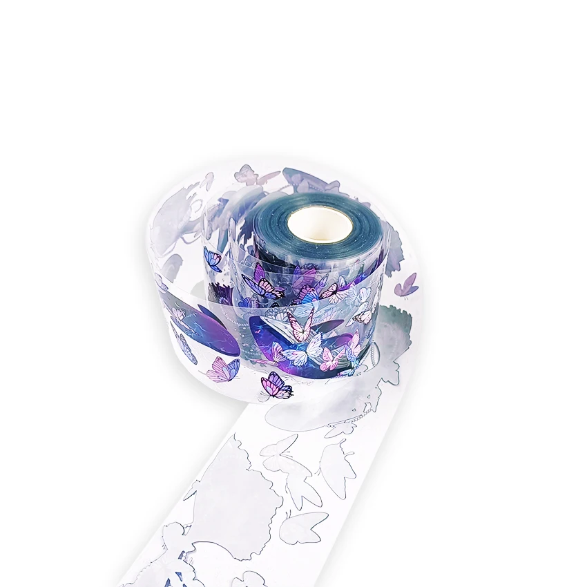 Custom cute decorative journal masking transparent butterfly stickers tape, vinyl washi DIY brand logo PET sticker sheet