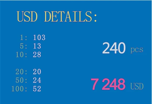 N900 Intelligent Value Counter Machine Cash Value Bill Counting Multi Currency UV/MG/IR Detection