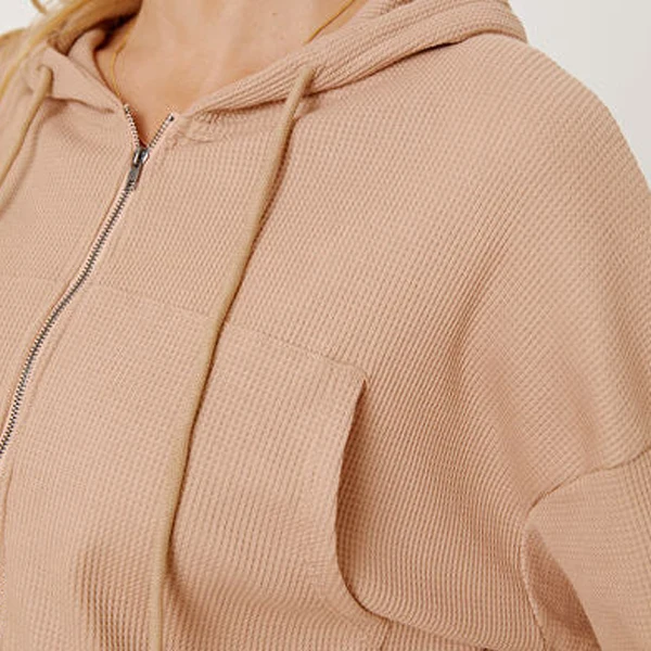 RTS Women Spring Jacket Fleece Warm Soft Sport Wear Fitness Top Crop Fleece Hooded Fashion Women Jacket For Women