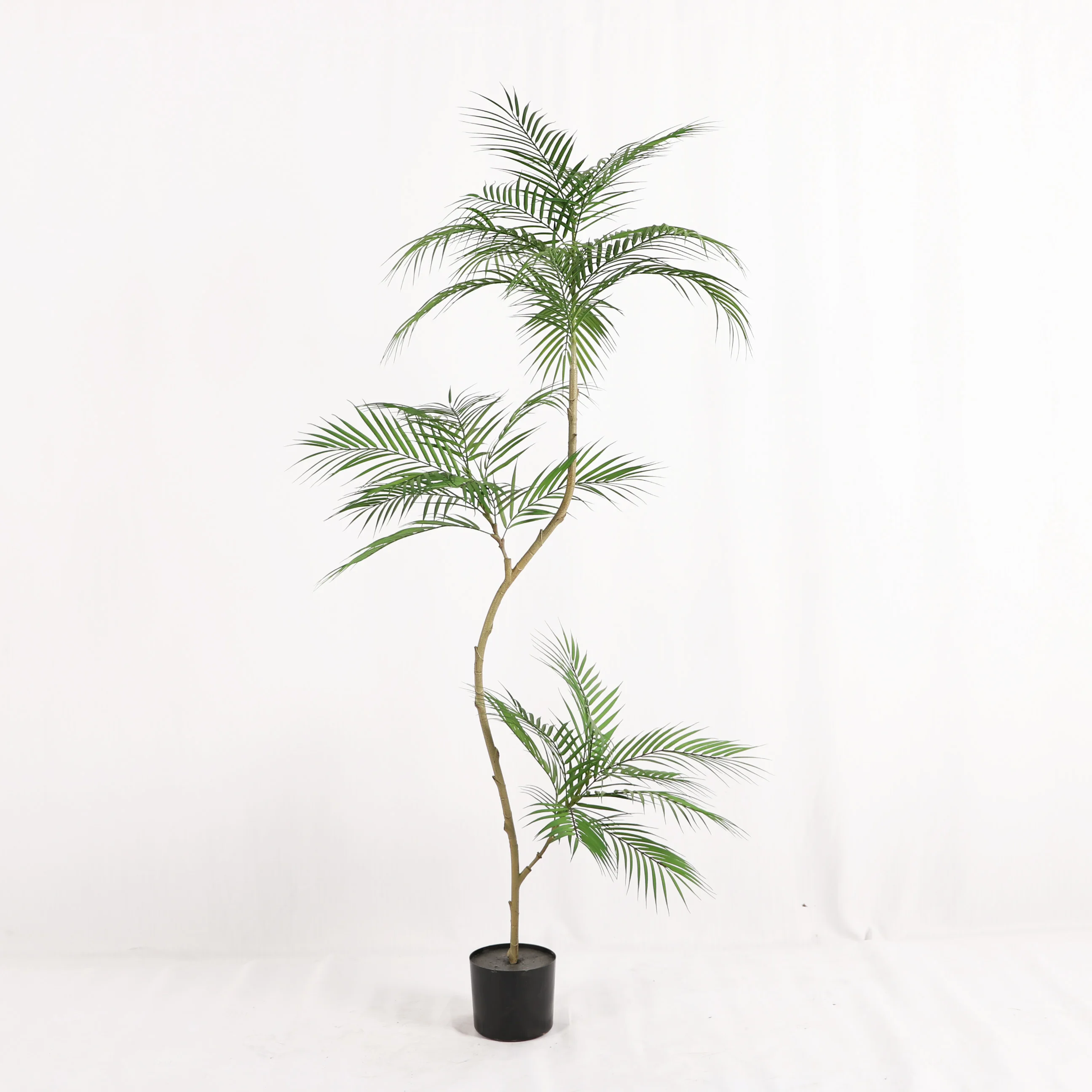 Уникальный сад комнатный декоративный 160 см пальмовый Dypsis Lutescens растения Искусственные Горшечные Шелковые Растения в пластиковый горшок