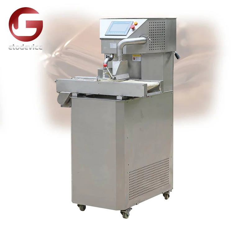 Vertical Large Capacity Enrobing Belt Chocolate Tempering Machine with Vibrating Table (1600318860161)