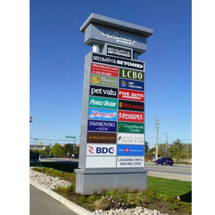 Manufacturer Price illuminated 3d Direction Led Signage Totem Signs Large Advertising Outdoor Monument Pylon Sign For Hotel