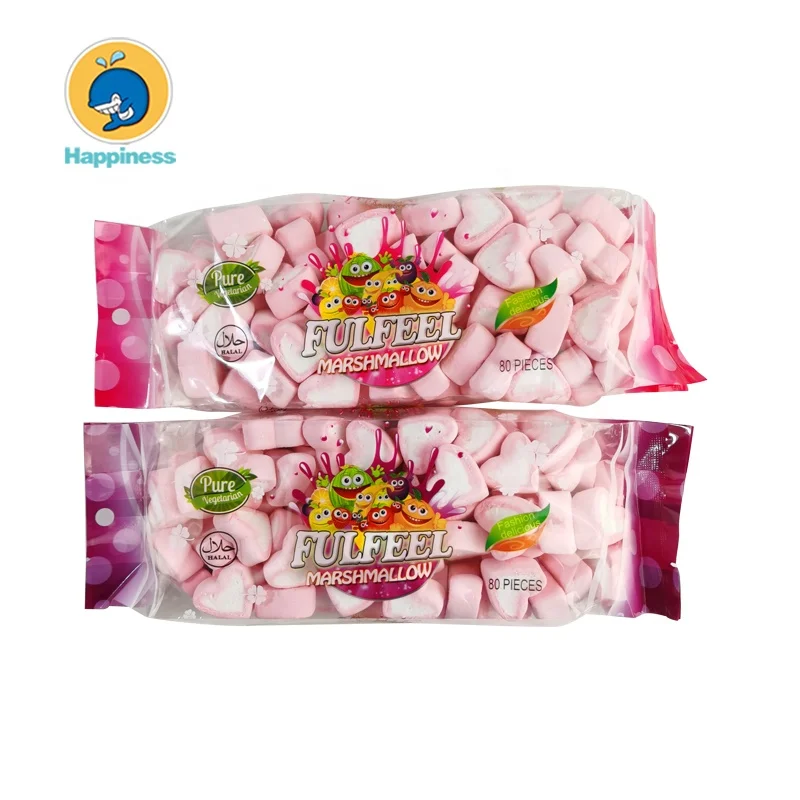 pink heart shape sweets hot selling candies marshmallow