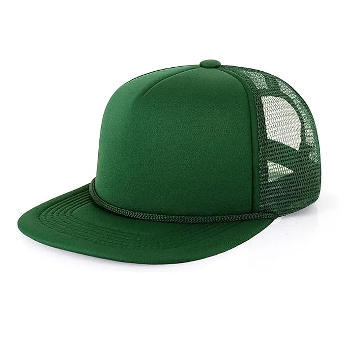 Customize Flat Brim Trucker Cap Snapback Hat Mesh Back for Men Women Foam Embroidered Cap Unisex Men Women Mesh Trucker Cap