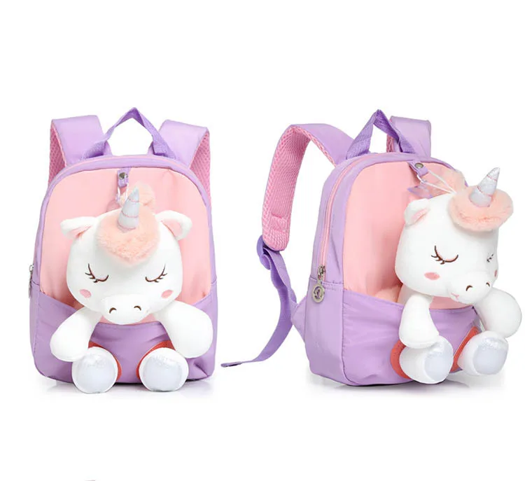 Kids Small Unicorn Backpack 3 - 4 Year Old Gifts Toys Toddler Backpack for Girl Boy with Stuffed Animal