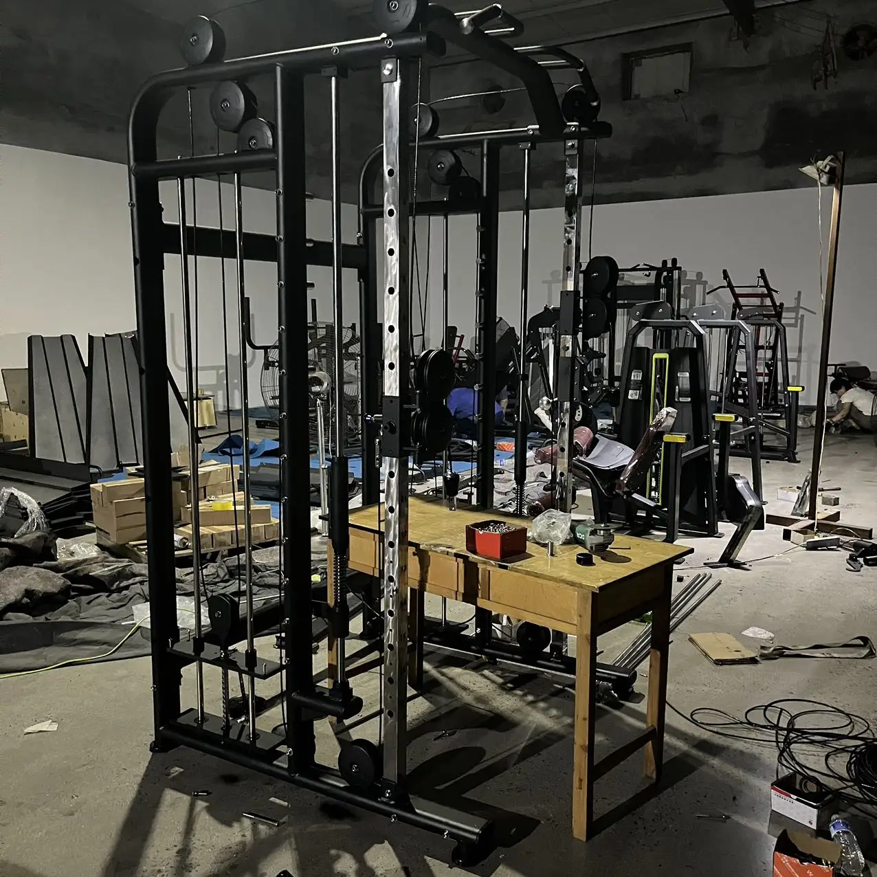 LG01 half rack + cable pulley + smith machine Multi Functional Trainer Rack Leg Press Factory Customized OEM