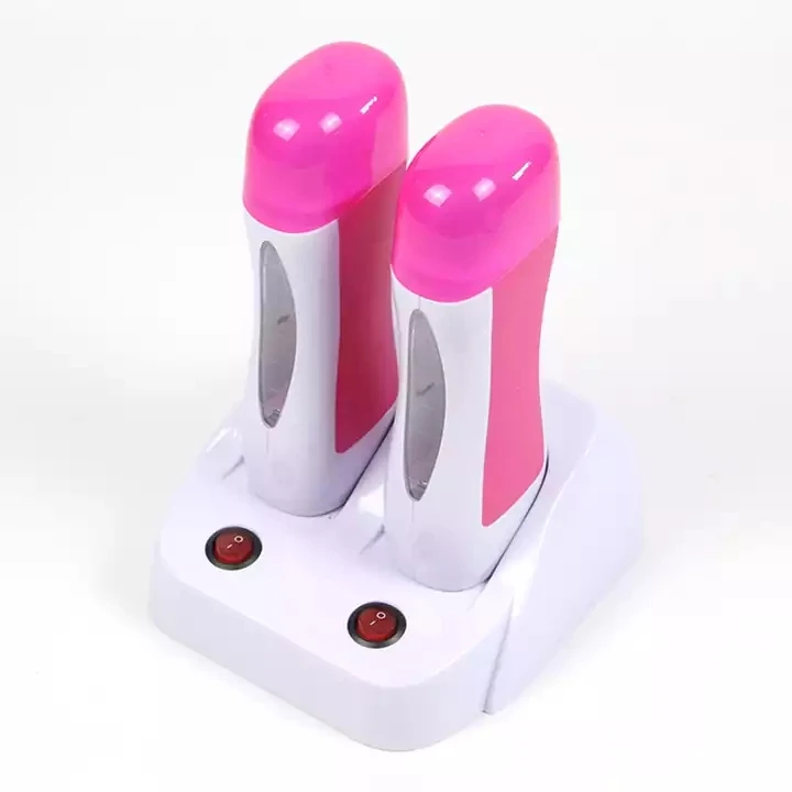 Double Depilatory Wax Heater With 2 Wax Cartridge Hot Body Hair Removal Roll On Depilation Waxing Machine Salon Beauty