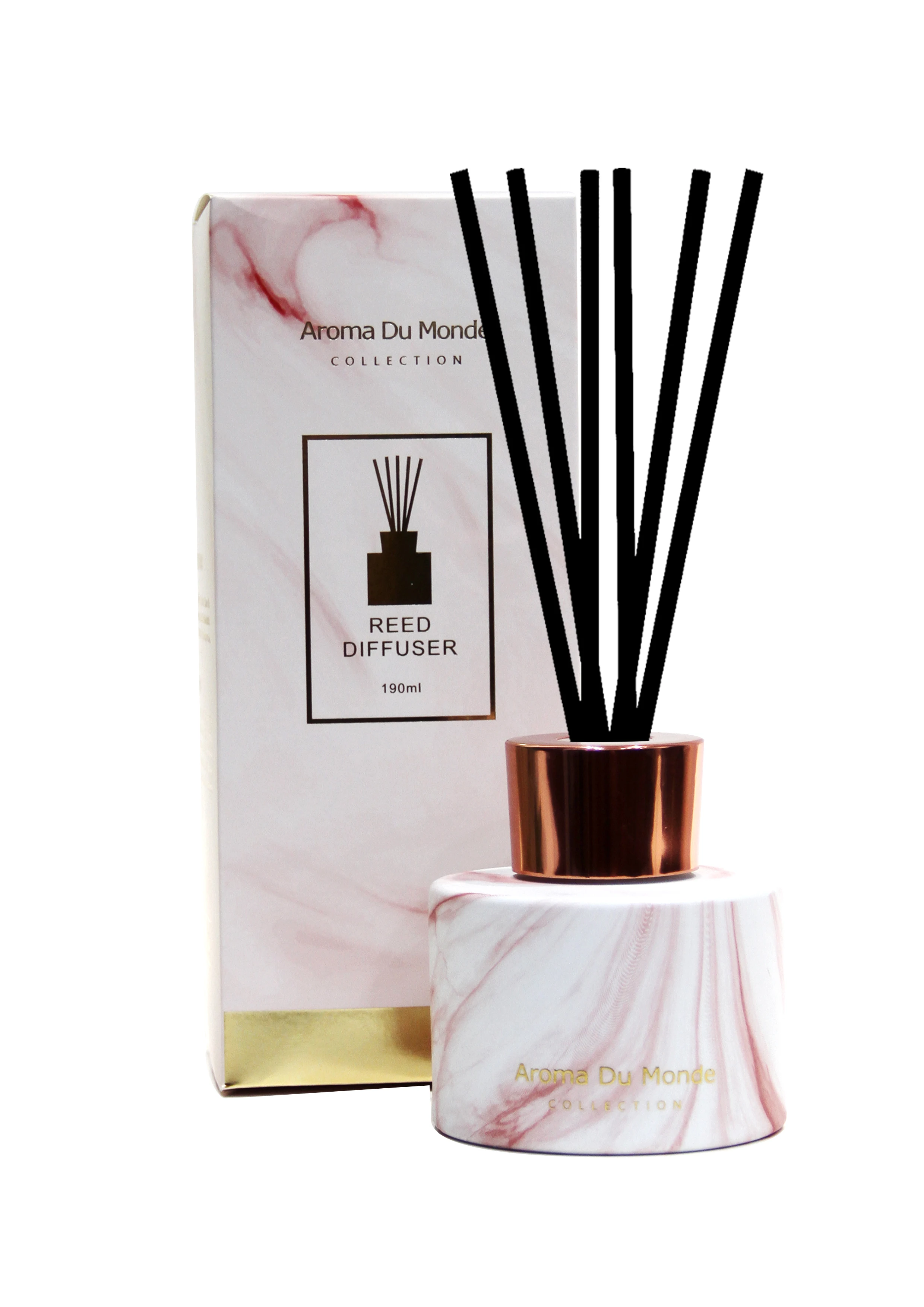 Marble diffuser bottle glass Lavender Jasmine Custom Fragracne Scented Reed Diffuser for Home Office, 180ml 6.34oz