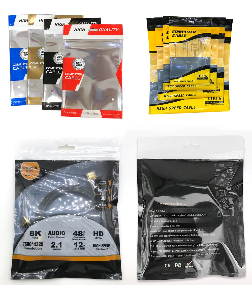 OEM Products Packaging Armored Metal HD Video 10K 48gbps 60hz Cord Cavo 10m 3m 25ft 15m 25m 5m 2m 1m 4K Cable A Hdmi 4 k