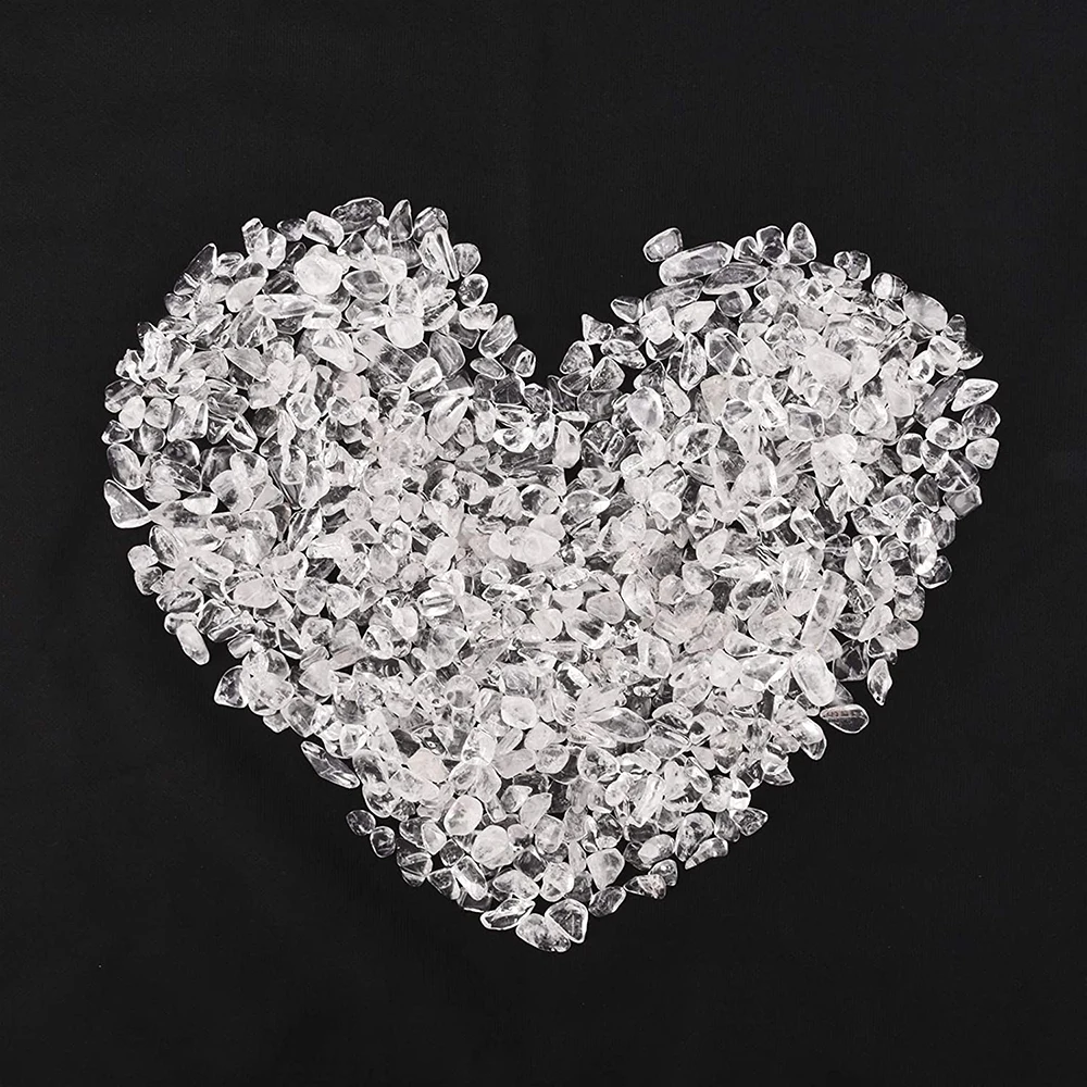 Natural White Clear Irregular Shaped Crystal Quartz Rock Tumbled Chips Crushed Stone for  Aquarium Vases Plants Decoration