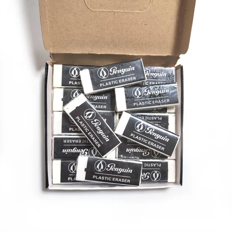 Office Supplies Big White Plastic Rubber Eraser Stationery Pencil Eraser for School Students