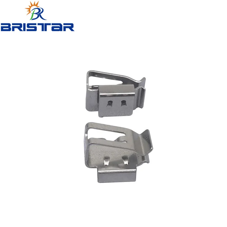 BRISTAR 50 Pcs of 0.9in Stainless Steel Solar Panel Cable Clip Metal Wire Clips Frame Wire accessory
