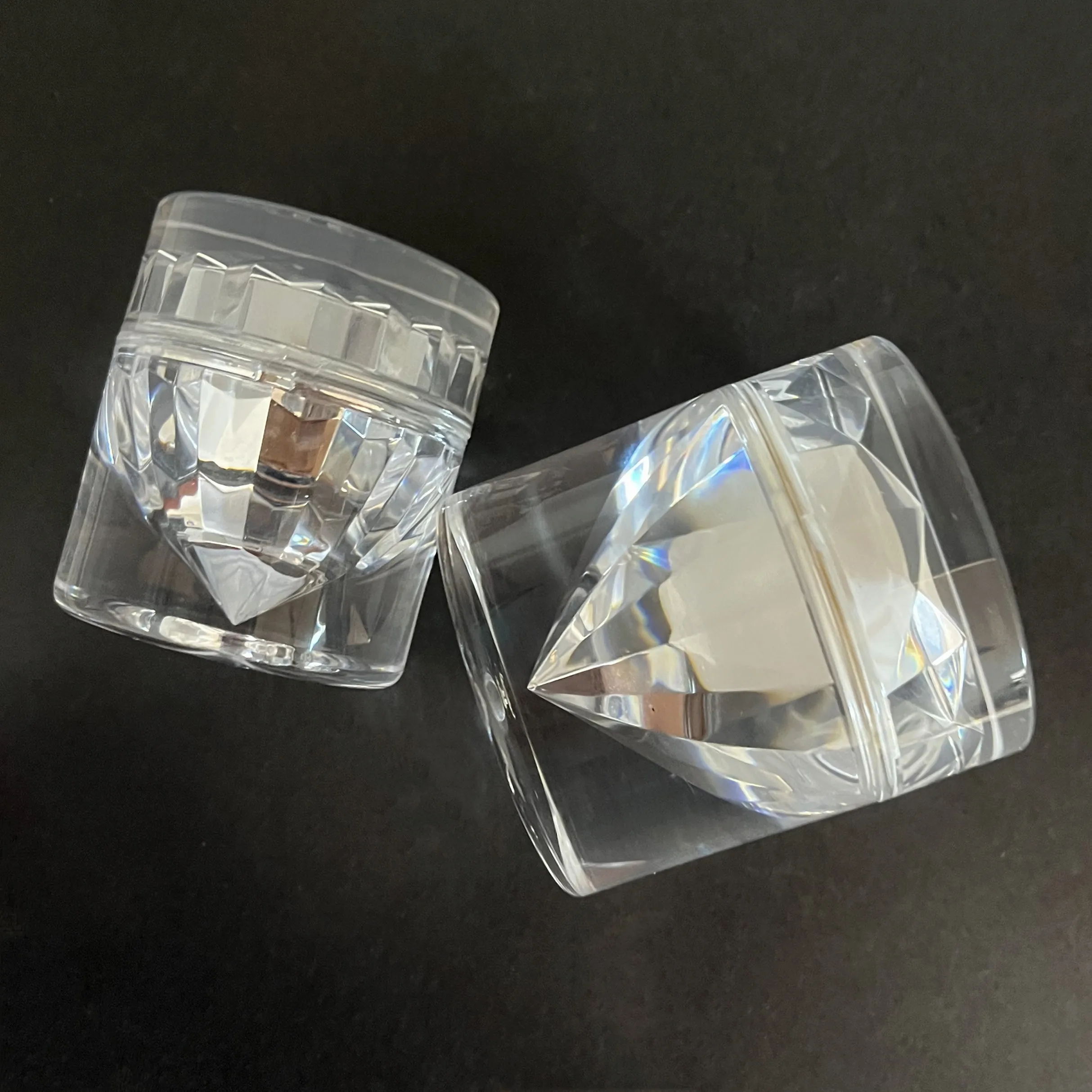 Luxury plastic sliver diamond Face cream Cosmetics Packaging Plastic Cosmetic Cream bottle Jar Body Lotion Containers 15g 30g