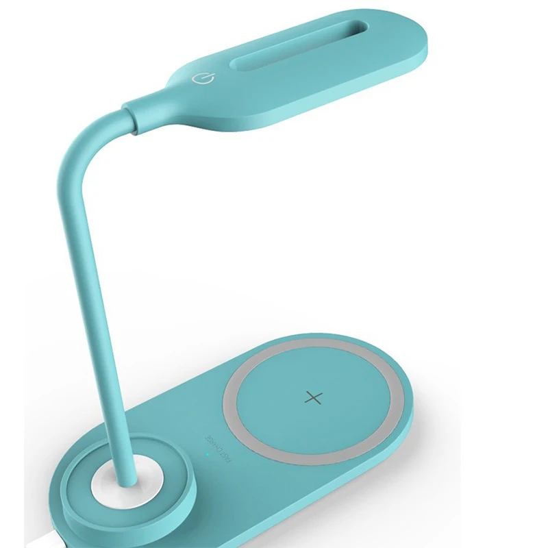 Портативная многофункциональная Настольная лампа с быстрой зарядкой, настольная лампа с беспроводным зарядным устройством для мобильного телефона