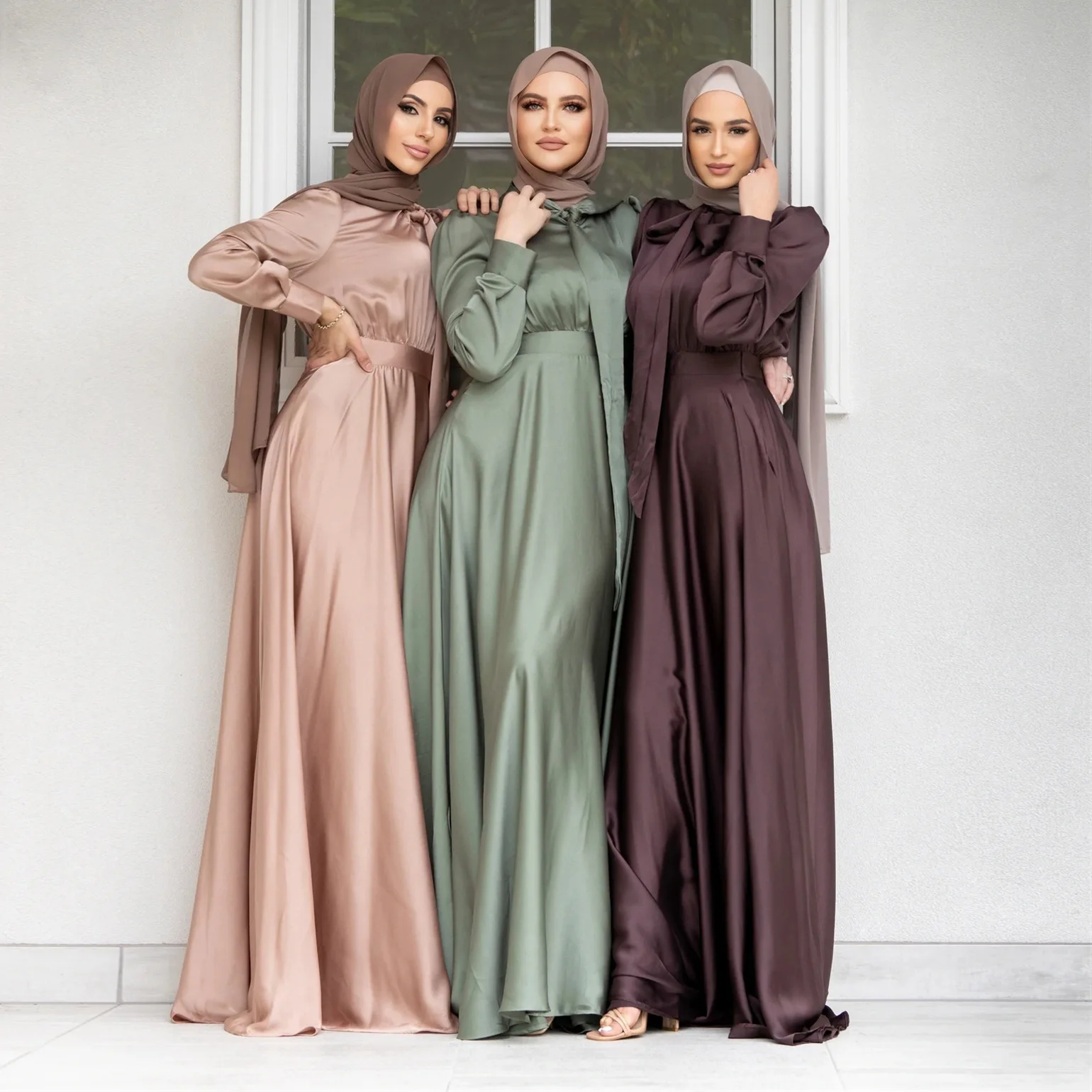High Quality Slim Fit Women Solid Muslim Kaftan Hijab Dress Women Dubai Maxi Skirt Beach Fashion Skirts