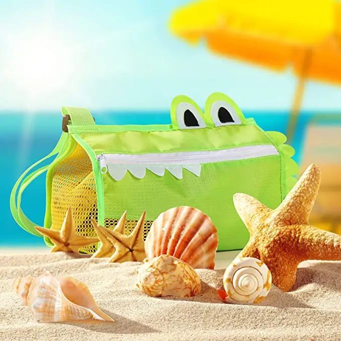 2022 Girls Boys Large Capacity High Quality Folding Kids Fancy Shell Collecting Tote Beach Bag Handbags For Vacation