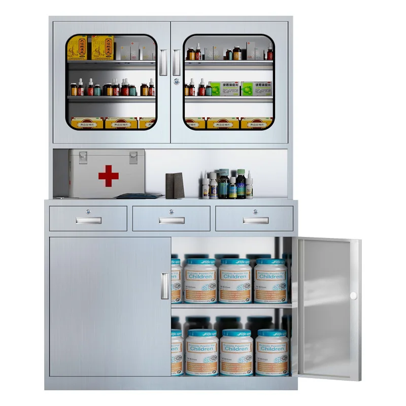 Hospital Pharma Dental Medicine Storage Cabinet Medicine Cupboard 2-door Instrument Cabinet
