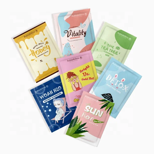 Huati Sifuli RubioAroma  Facial Sheet Masks Collection Hydrate Brighten Soothe Revitalize Nourish Purify Skin For All Skin