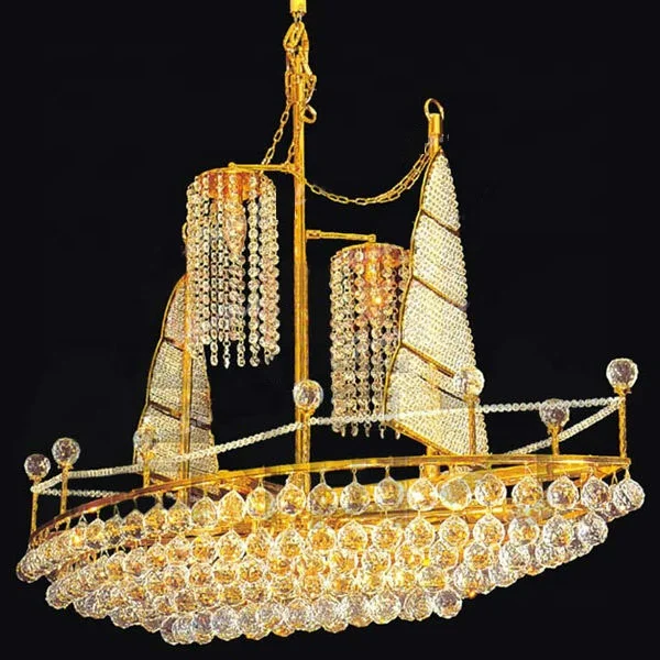 Unique luxury beautiful crystal boat chandelier cristal pendant lamp lumiere for hotel restaurant ETL800080