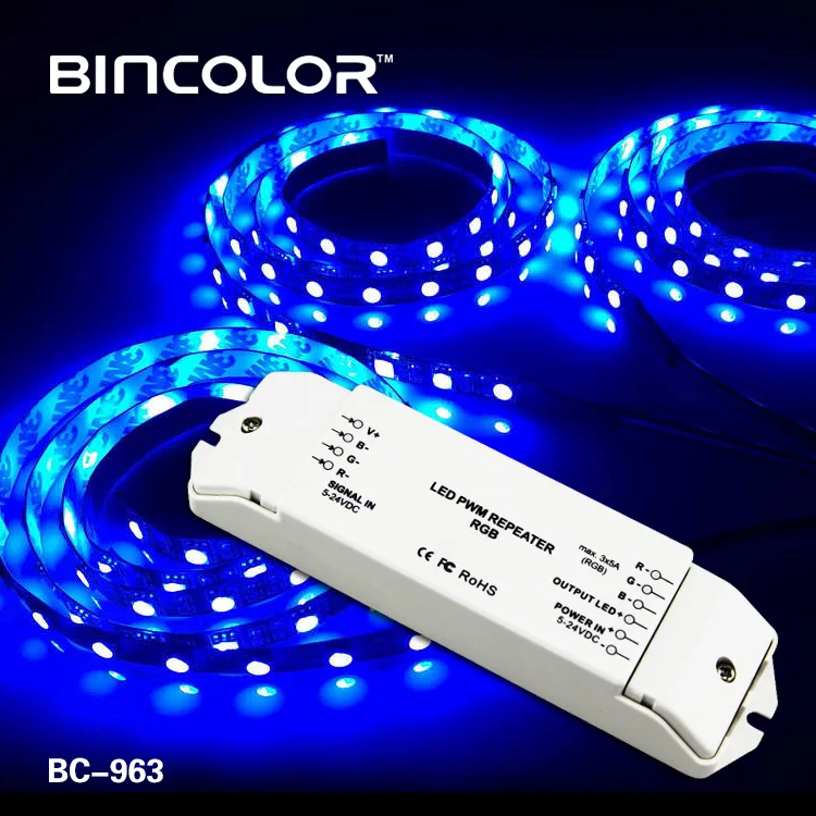 BC-963 DC5-24V led rgb professional high frequency power amplifier repeater with 3 years warranty
