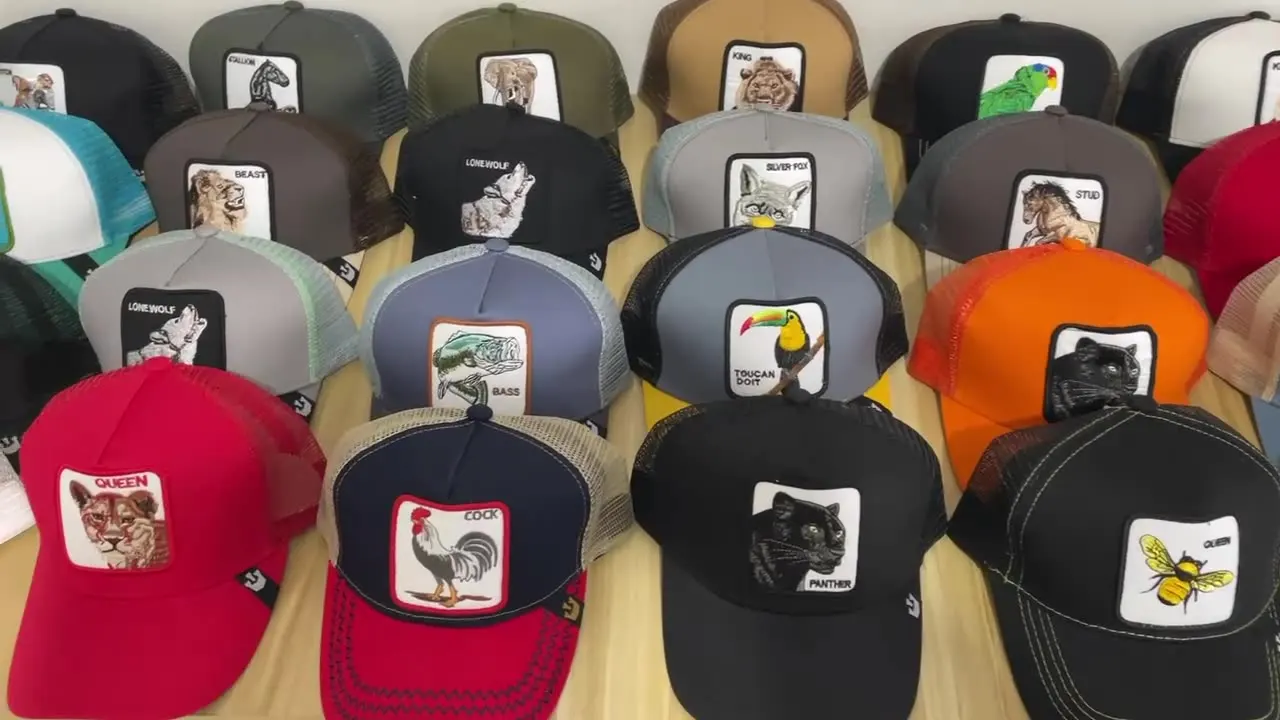 Wholesale Personalized Custom Logo Animal Cartoon Mesh Embroidered Trucker Hat cap