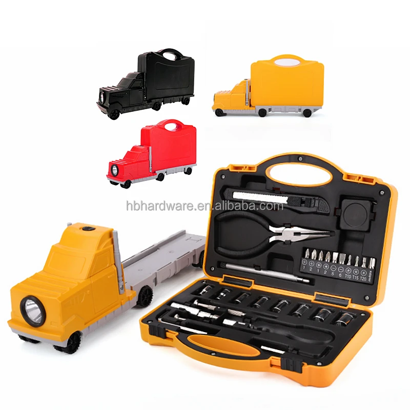 Gift Promotion 24 Piece Interest Tire Case Hand Tool Set Plier Screwdriver Bit Socket Emergency Usage Repair Tyre Shape Tool Kit