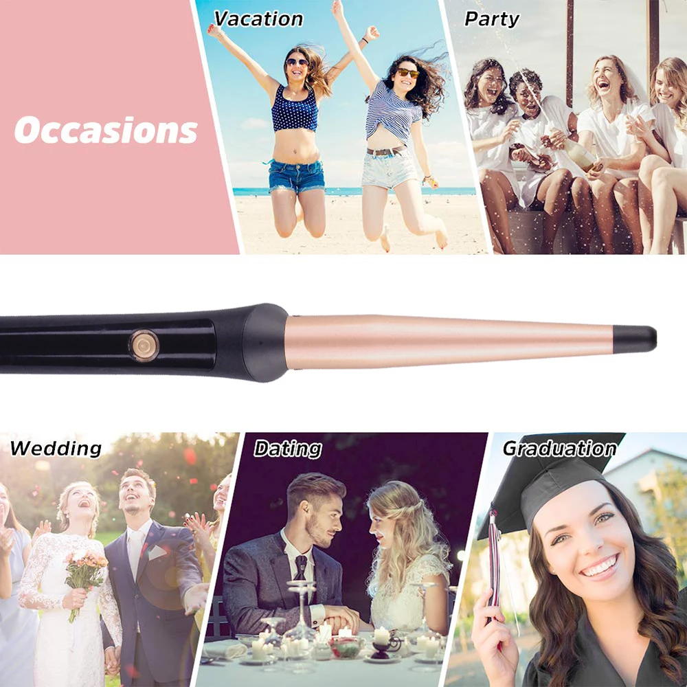 INFINITI PRO Electric hair curler wand with 1 inch to 1/2 inch