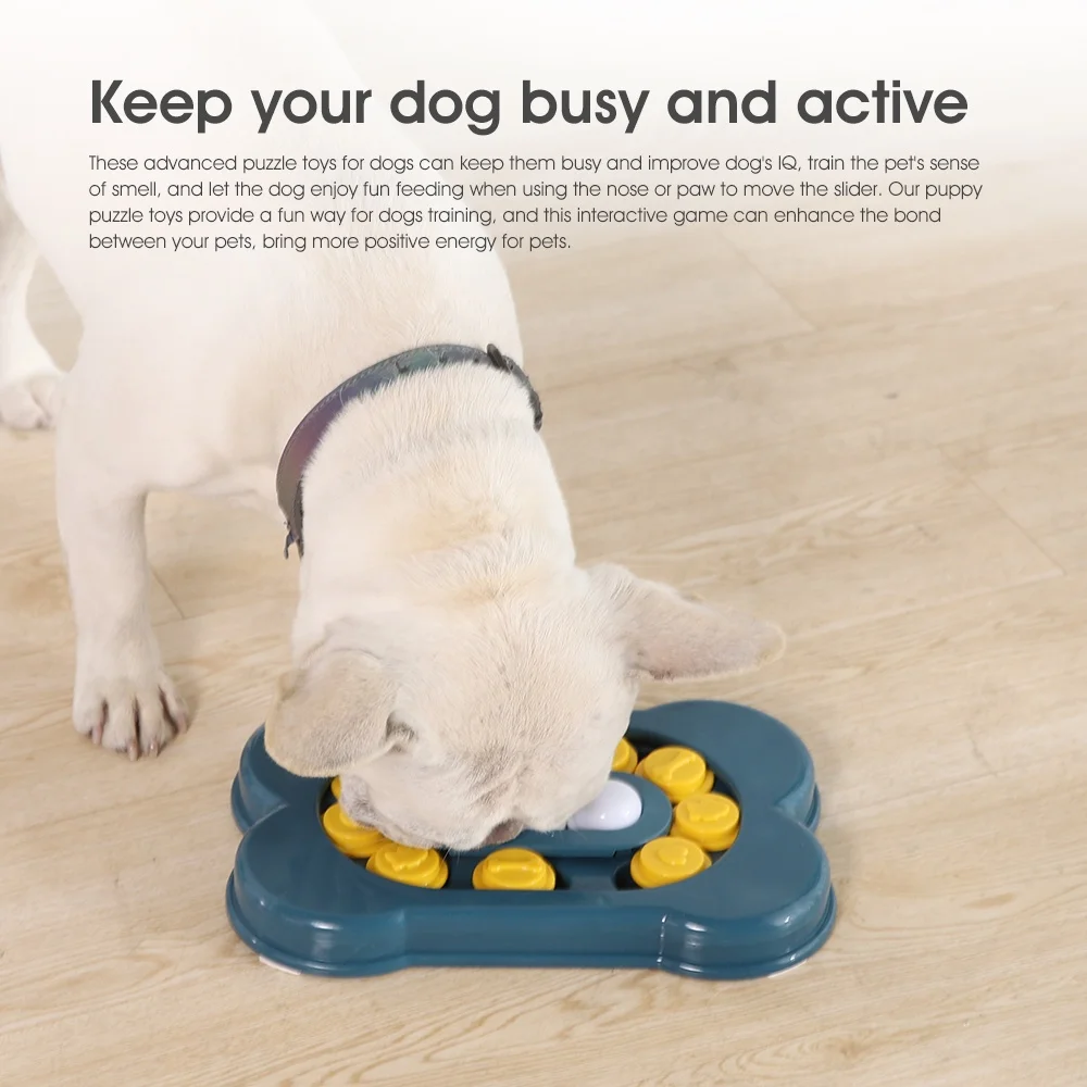 Interactive Cat Dog Junior IQ Training Educational Toy Slow Feeder Treat Food Pet Puzzle Bowl