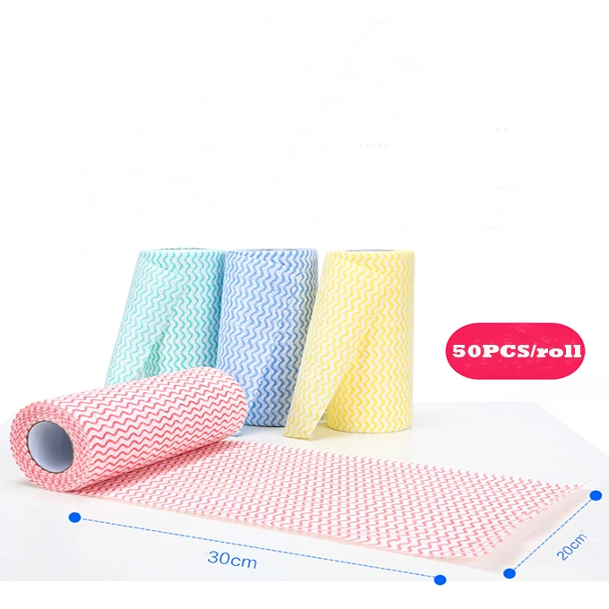 Disposable Spunlace Nonwoven Dry Wipe Roll Kitchen Wipe Cleaning Cloth