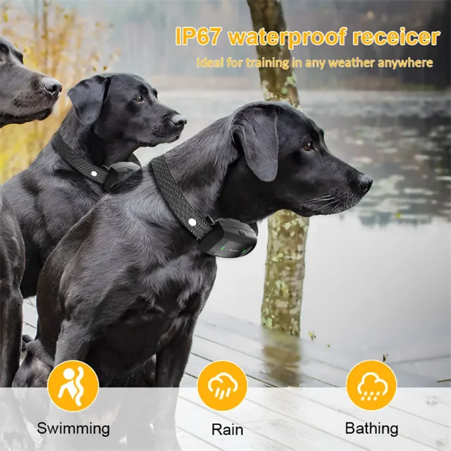 iPetDog EXW price Anti bark pet shock collar waterproof electric anti bark dog training collar with 1600FT control remote