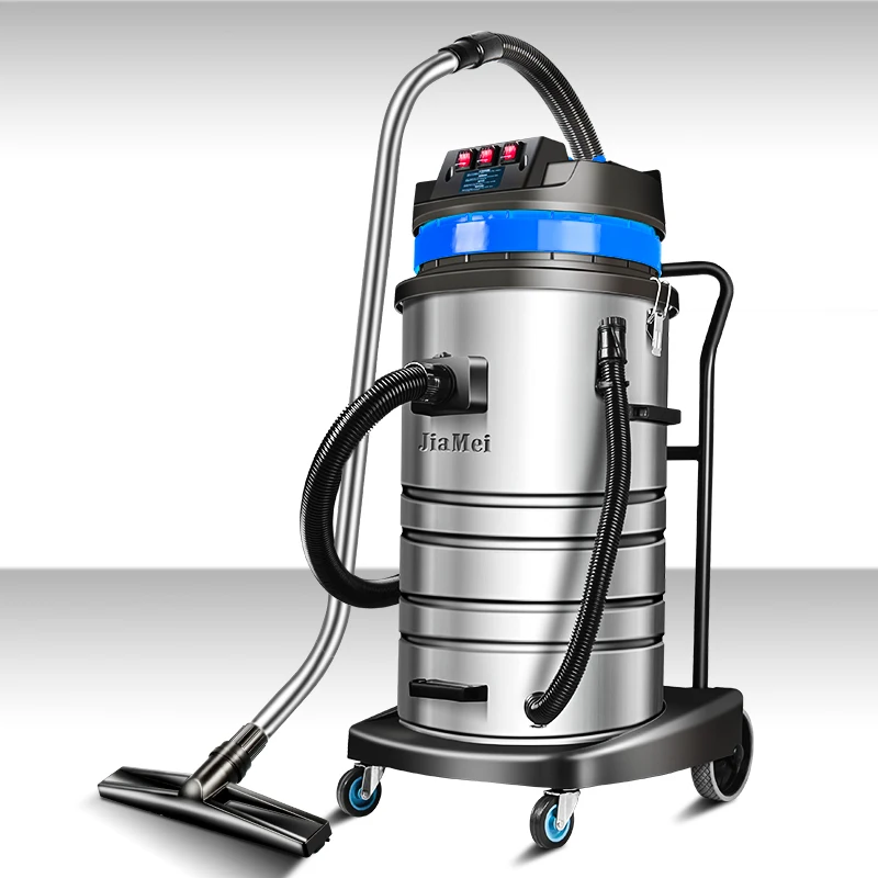 Синий пылесос 80 л для сухой и влажной уборки с тремя двигателями, подходит для мощных пылесосов для автомобилей на больших фабриках