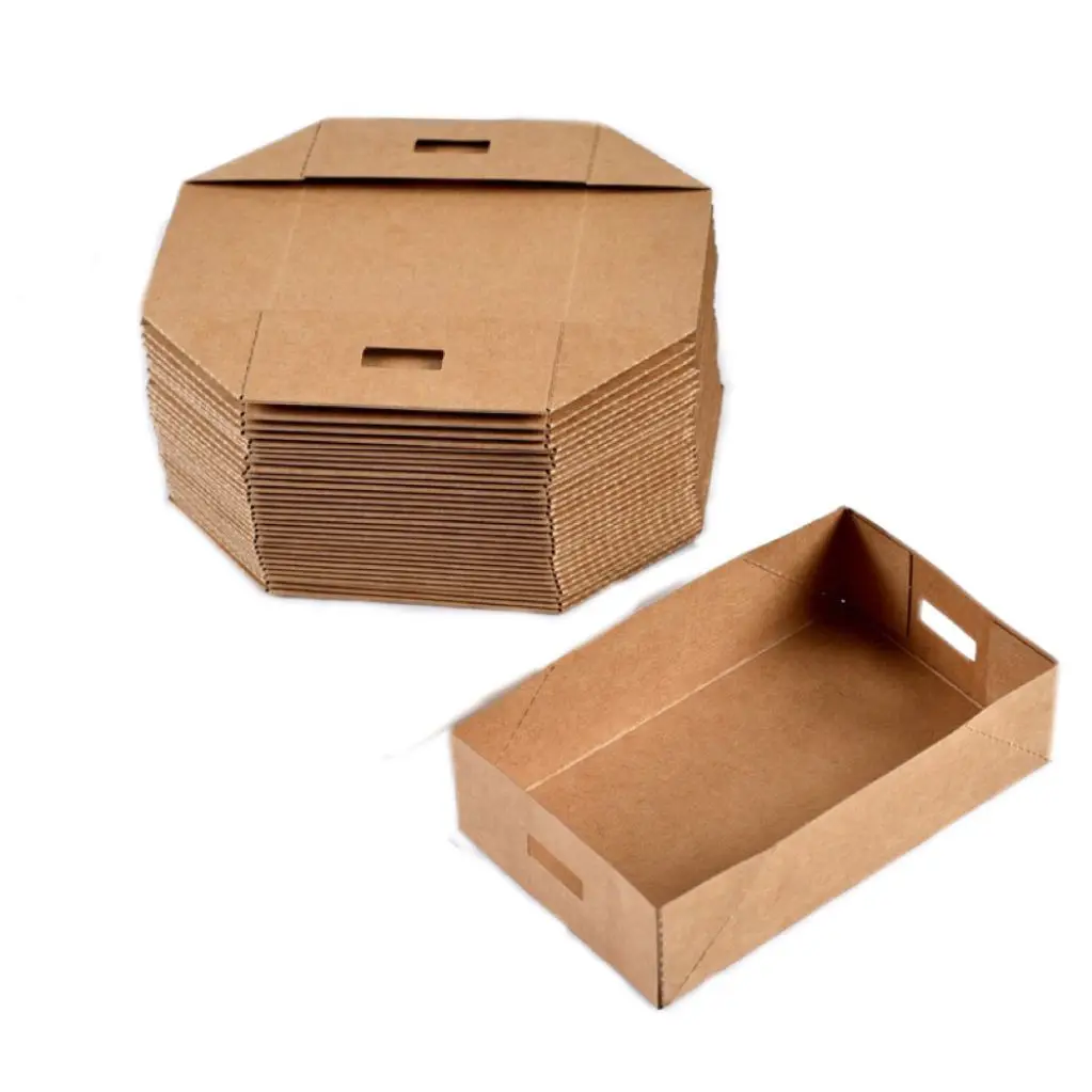 Disposable meal box, kraft paper boat box, French fries, fried chicken packaging box, degradable