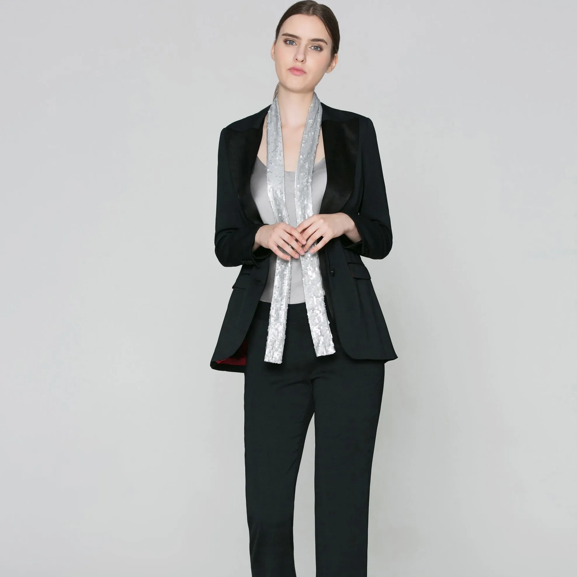 YANSI FUGEL | Женские костюмы и смокинг Tilda, галстук с блестками