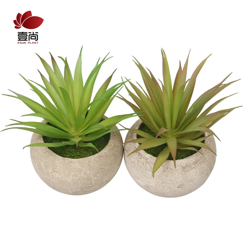 ES1338 High-quality Indoor Artificial Succulent Grass Plastic Plants With Pots Simulated Floral For Decoration