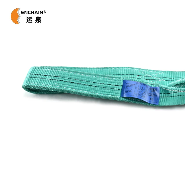 Enchain Hot Sale Heavy Duty Lift Sling Polyester Flat Webbing Slings For Cargo Lifting Loads