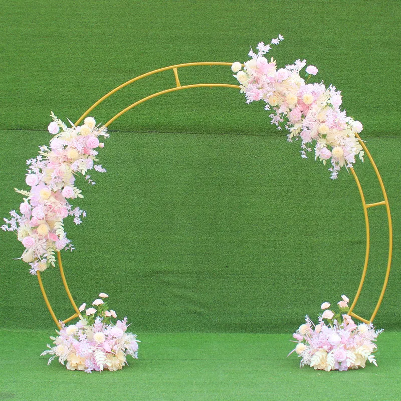 Metal circle wedding mariage arch Round balloon flower round Background arch frame stand birthday party baby shower decoration