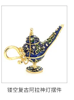 Home Decoration Russian Style Easter Eggs Gold Plated Enamel Painted Metal Craft  Ornament