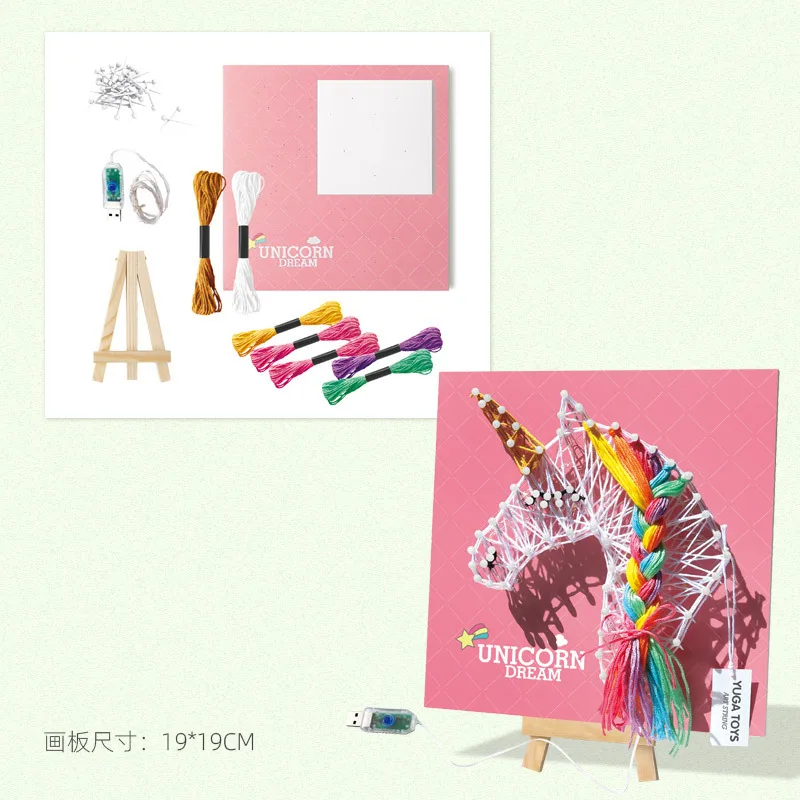 DIY 3D String Art Kit for Kids Unicorn Idea Gifts for Girls with LED Lights Arts and Crafts Toys for 8 9 10 11 12 Year Old Kids