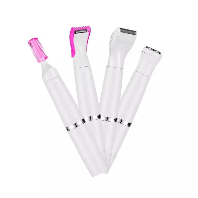 Hot Selling Multifunctional 4 in 1 Electric Eyebrow Trimmer Washable Professional Base Support Epilator Kit