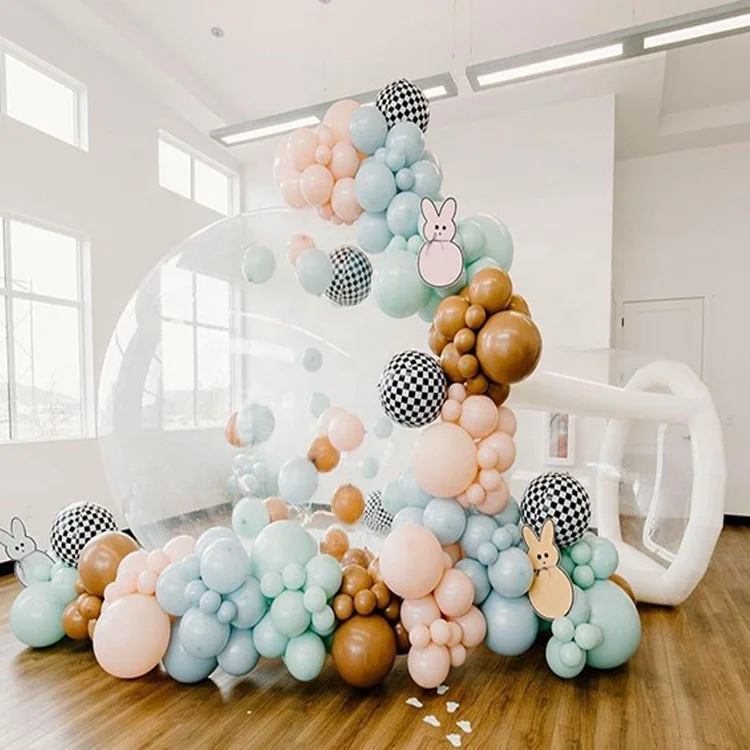 Customized popular clear dome inflatable  bubble house tent with balloons